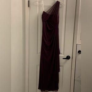 Elegant Plum One-Shoulder Evening Gown